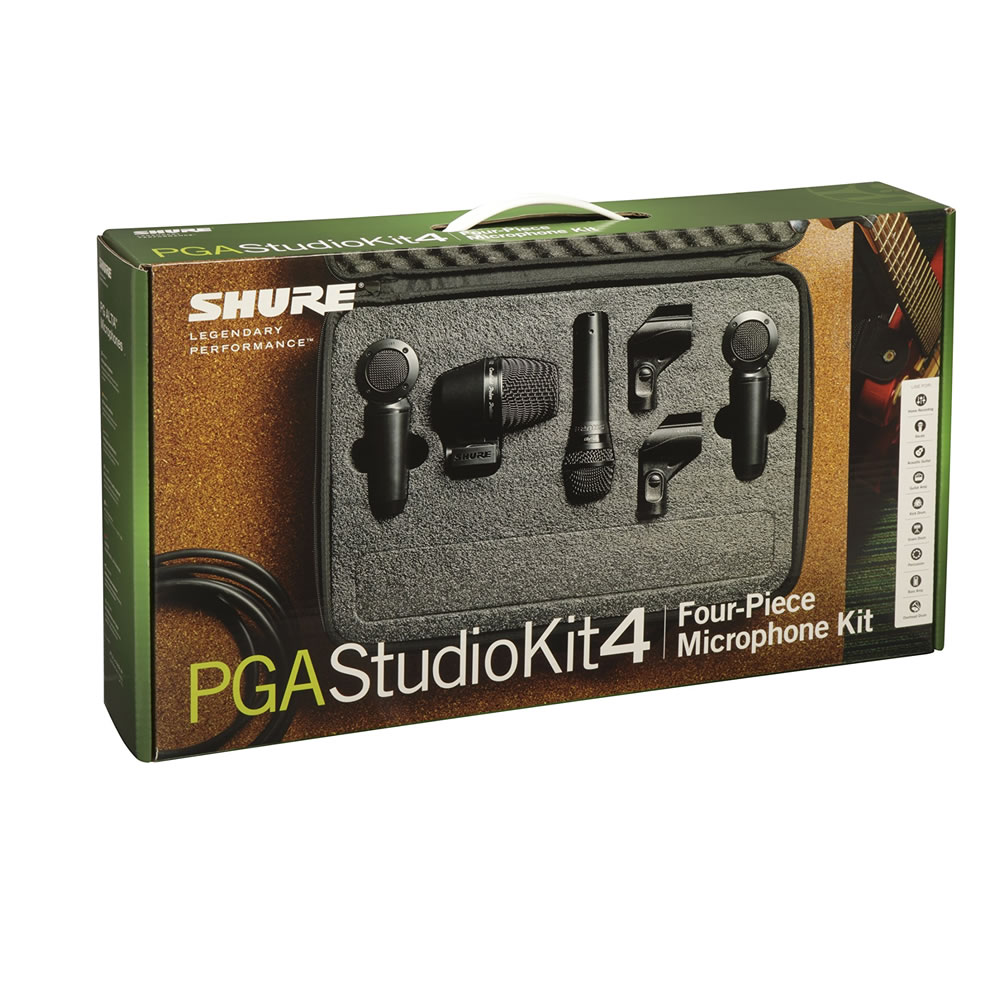 Set de 4 Micrófonos Shure PGASTUDIOKIT4