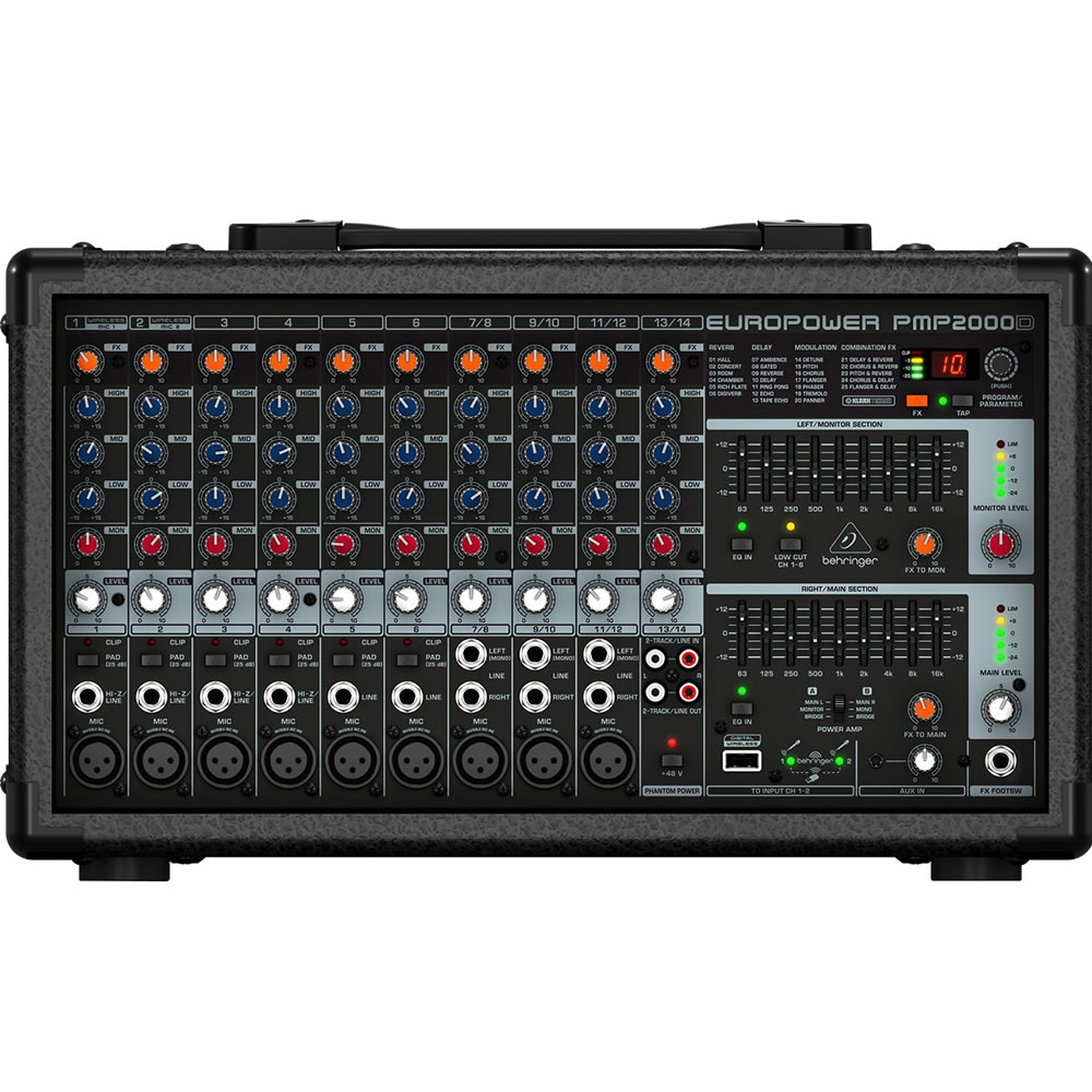 Mezcladora Amplificada 14 Canales 2x350W Behringer PMP200D
