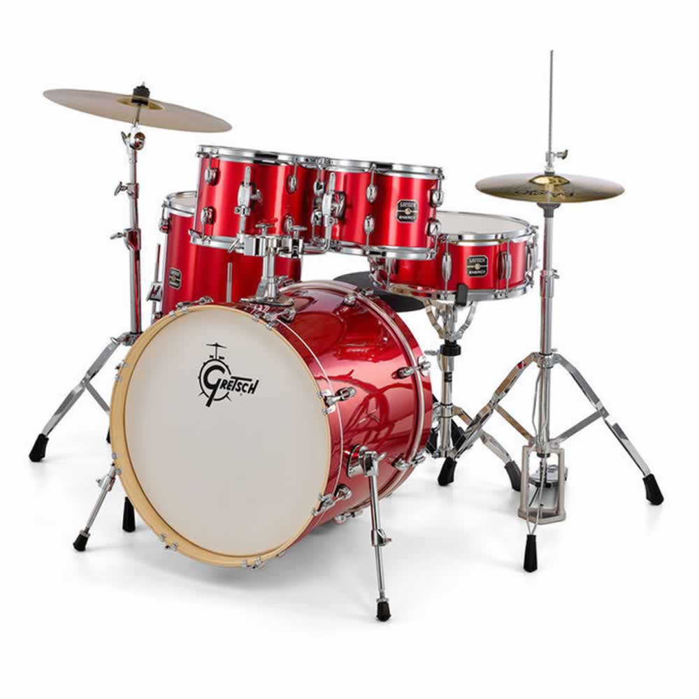 Batería Acústica con Platillos Gretsch ENERGY 22 Red Ruby Sparkle