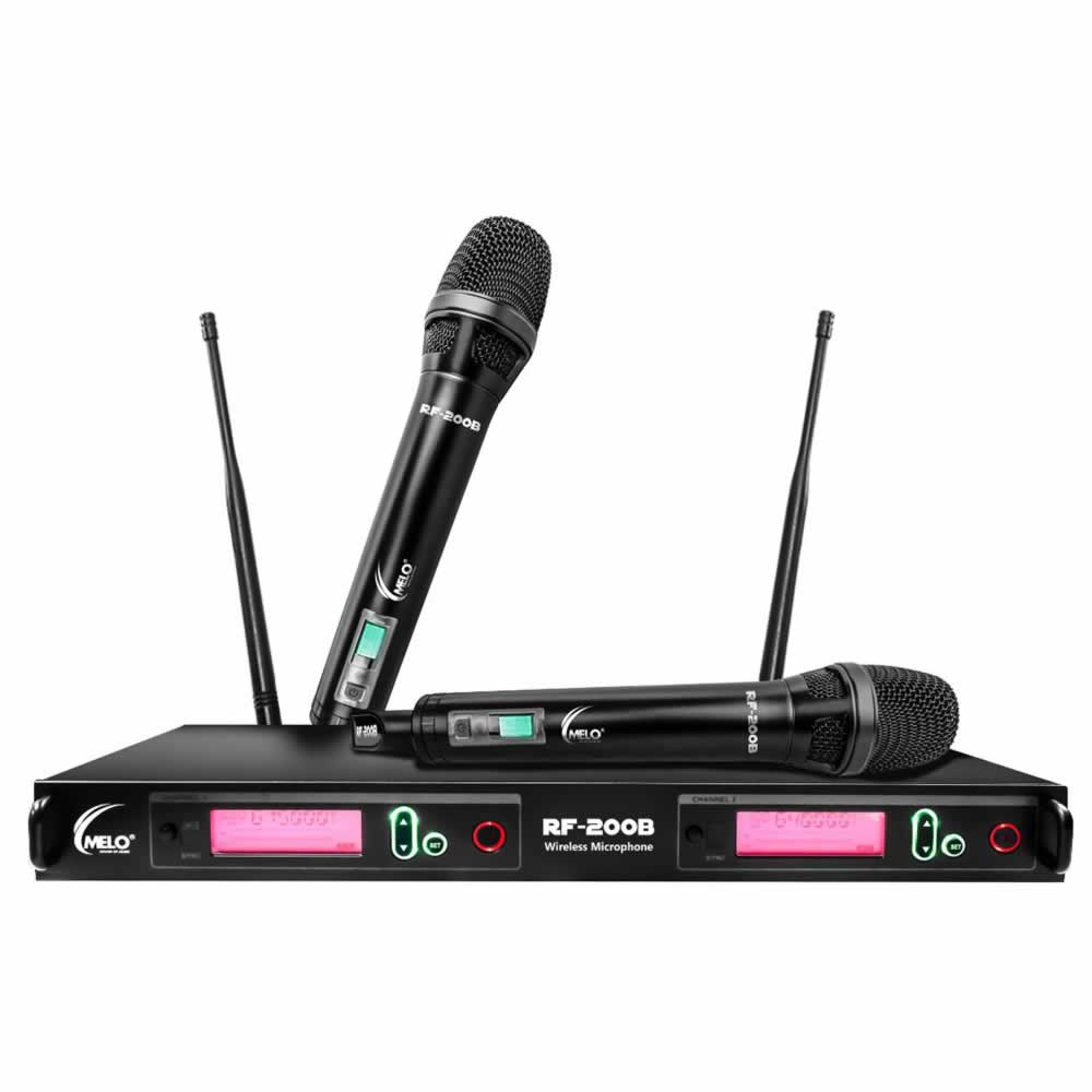 Set Micrófono Inalámbrico Doble MELO RF200B