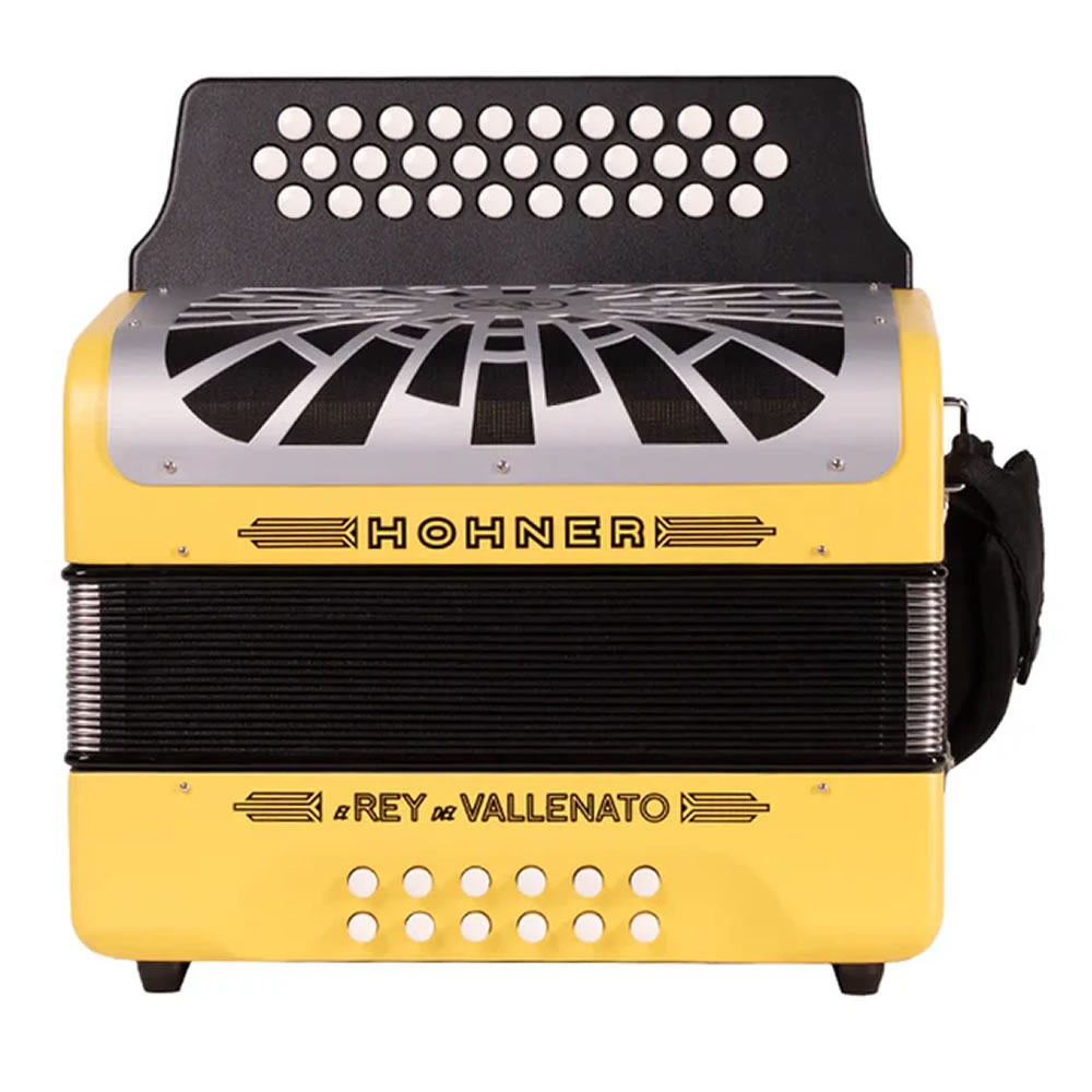 Acordeón Diatónico Hohner Tono Sib Mib Lab Amarillo REY VALLENATO - Image 2