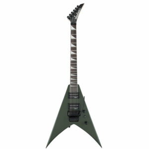 Jackson King V JS32 Matte Army Drab guitarra eléctrica tipo V con puente Floyd Rose y humbuckers de alta salida