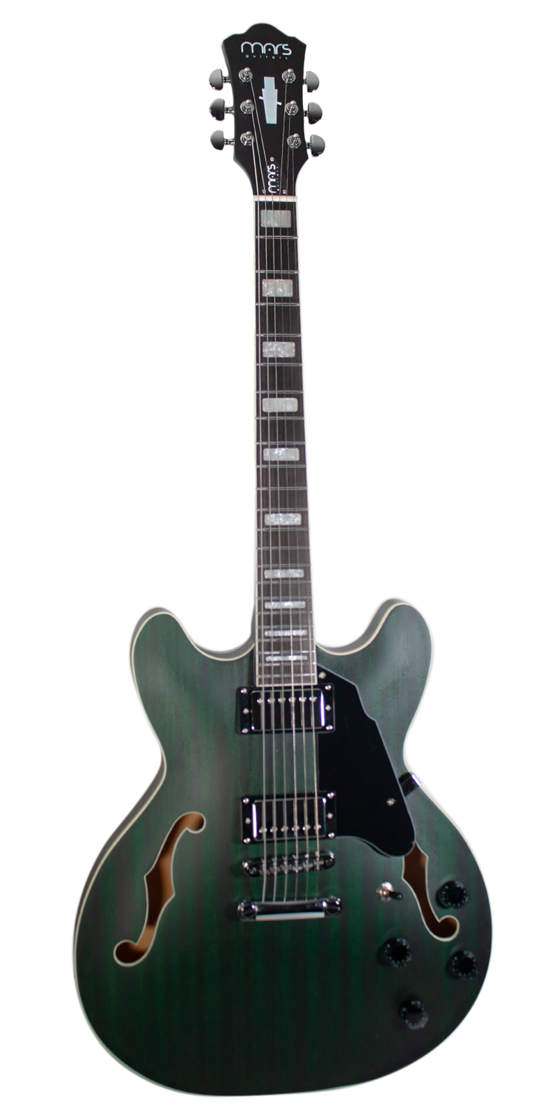 GUITARRA MARS ELECTRICA MOD. HOLLOWBODY 335 SATIN — GREEN