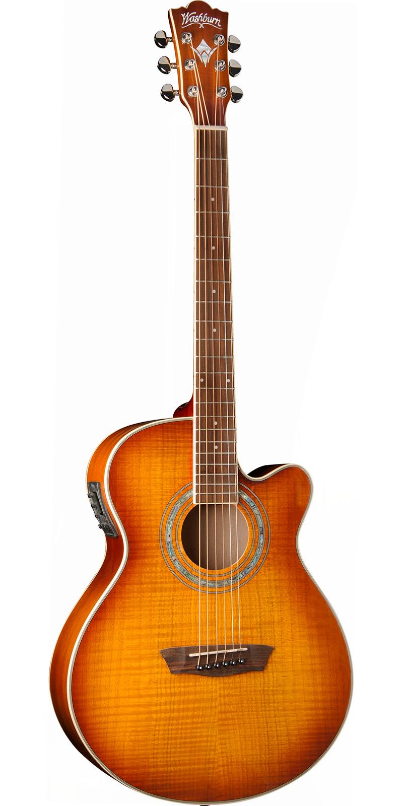GUITARRA WASHBURN E/ACUSTICA EA15 — ICE TEA BURST
