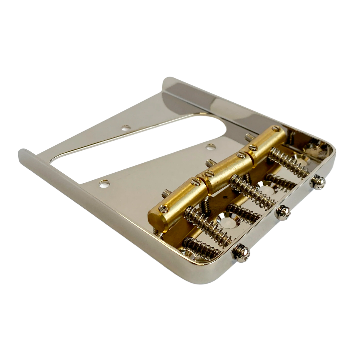 PLACA AXLABS PUENTE VINTAGE P/TELE DE 3 SILLETAS COMPENSADAS — CHROME