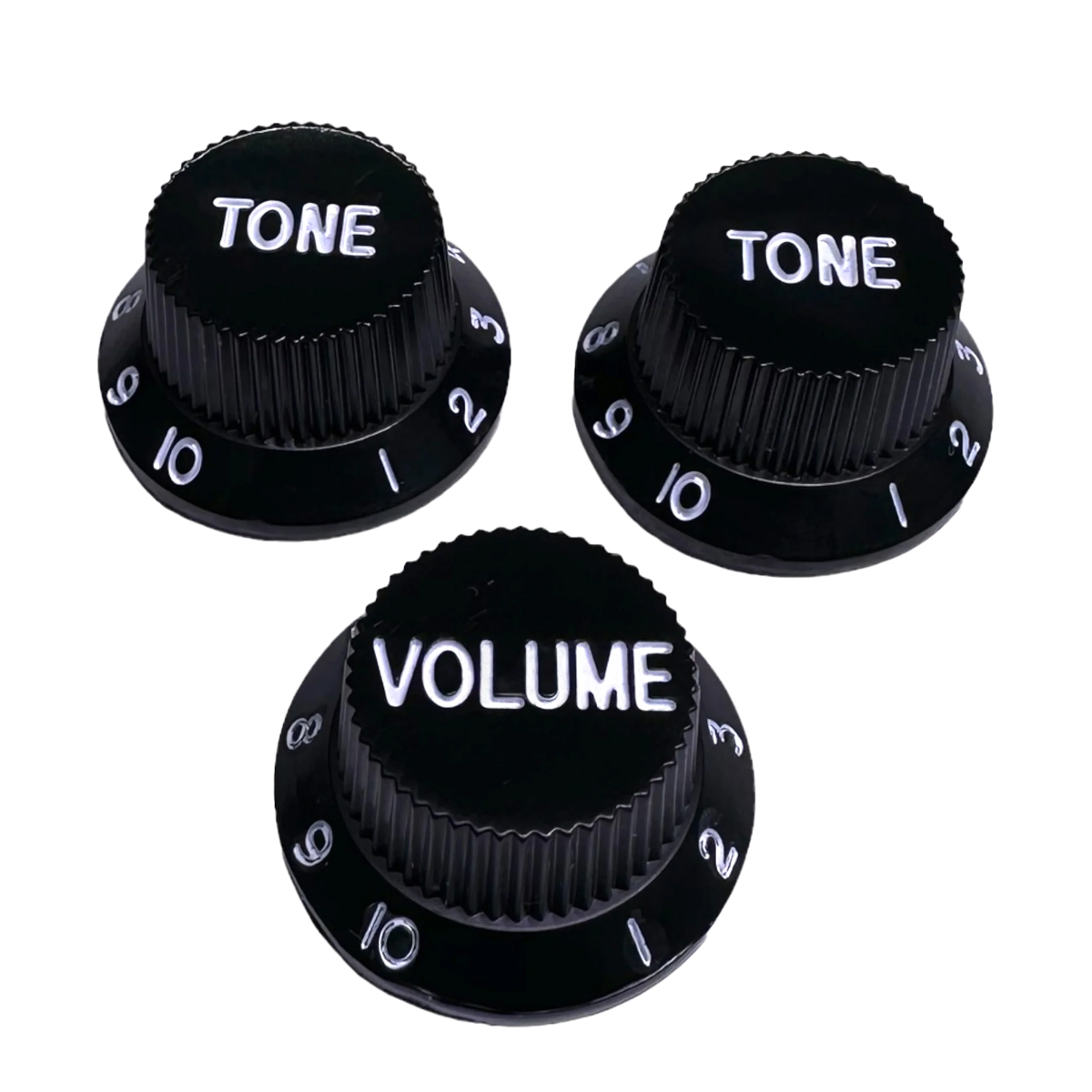 PERILLAS AXLABS MOD. STRAT STYLE KNOB SET(WHITE FONT) — ORANGE