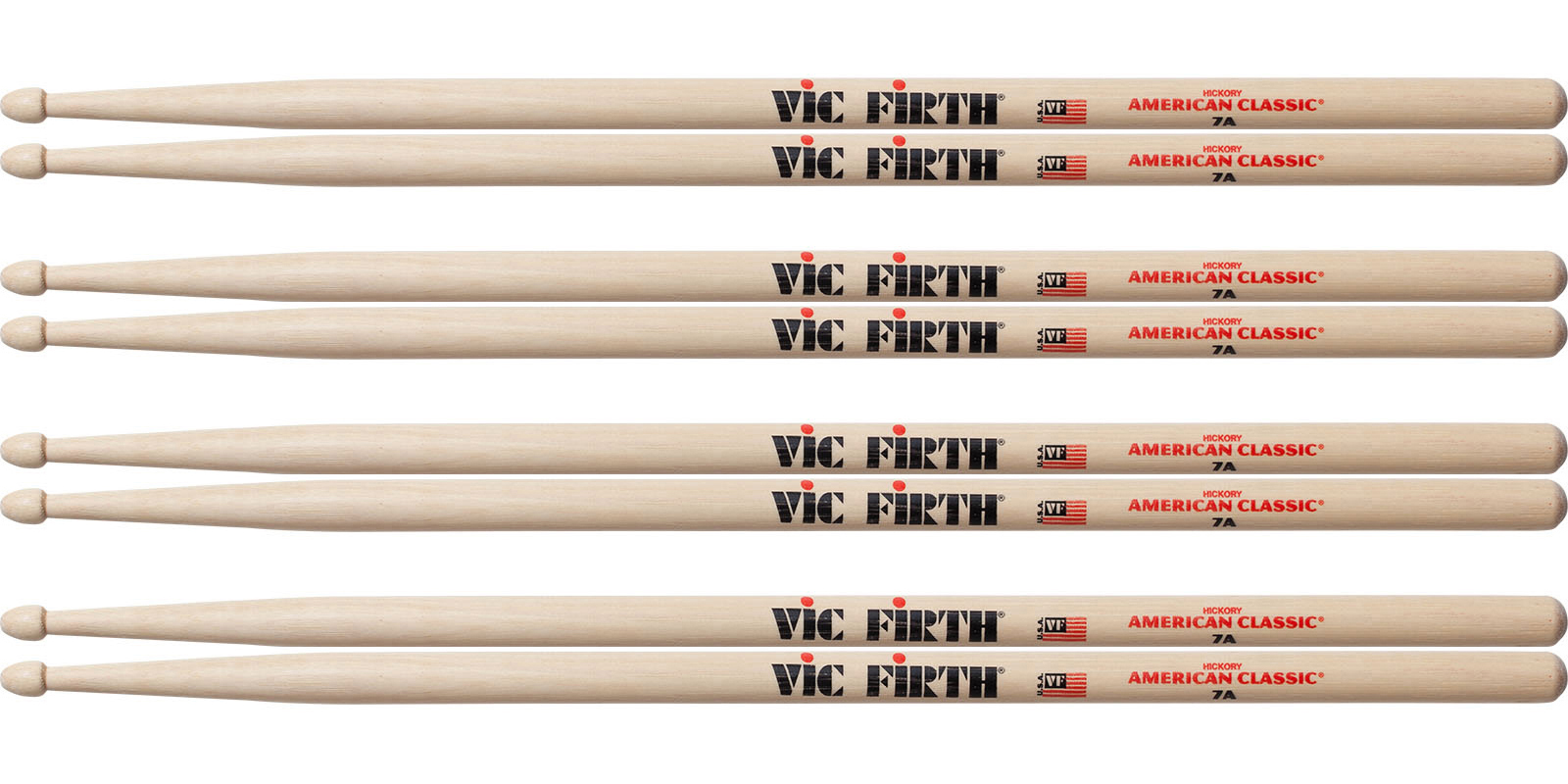 BAQUETAS VIC FIRTH 7A 4 X 3